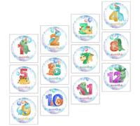 Zerodeko Autocollants Adhésifs Étapes Importantes pour Bébé 12 Pcs en Papier Décoratifs pour Mémoriser la Croissance Accessoires Photo pour Fêtes d'anniversaire Bébé