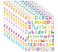 Zerodeko Autocollants Alphabet Colorés Étanches 10 Feuilles Lettres et Chiffres Noirs pour Scrapbooking, Décoration Fête, DIY et Étiquettes Tout Usage