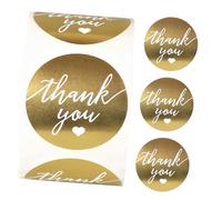 Zerodeko Autocollants de Remerciement Dorés 500 Pièces Étiquettes Autocollantes pour Emballage Pâtisserie Rouleau D’Autocollants de Scellage pour Fêtes Mariages et Petites Entreprises