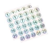 Zerodeko Autocollants Numérotés 1-25 Autocollants Ronds Auto-adhésifs Résistants à L'eau, 2 Feuilles Gommettes Autocollantes sans Résidu pour Classement Bureau et Identification Bouteilles