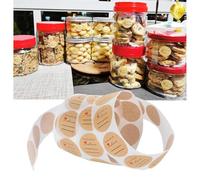 Zerodeko Autocollants Ronds Adhésifs Rouleau de 500 en Papier Kraft pour Décoration et Emballage pour et de Paquet à Biscuits et Bonbons Biscuits Bonbons pour Mariages et Anniversaires