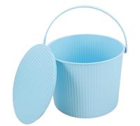 Zerodeko Bac en Plastique de Rangement avec Couvercle Seau de Rangement Multifonctionnel Tabouret de Bain Pratique 20L