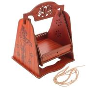 Zerodeko Balançoire en Bois pour Statue, Décoration Rituelle Traditionnelle | Bois Marron, Finition Artisanale Sculptée, Ambiance Spirituelle, pour Autel, Salle de Prière