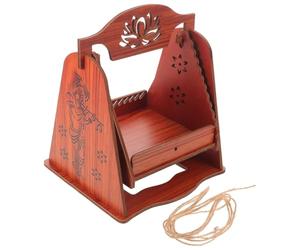 Zerodeko Balançoire en Bois pour Statue, Décoration Rituelle Traditionnelle | Bois Marron, Finition Artisanale Sculptée, Ambiance Spirituelle, pour Autel, Salle de Prière