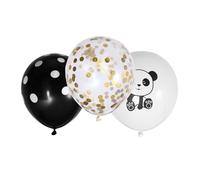 Zerodeko Ballons Panda Latex avec Paillettes Set Décoration Anniversaire Animaux Réutilisable et Facile à Gonfler pour Fête Anniversaire Mariage et Événements avec Ballons Noirs à Pois et