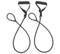 Zerodeko Bande de Résistance Pédale en Latex Noir, Corde Élastique Légère et Compacte pour Musculation, Fitness à Domicile, Pilates et Rééducation Sportive, 1 Paire