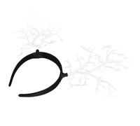 Zerodeko Bandeau à Cornes de Cerf Blanc en Matériau Résistant Serrage-Tête Décoratif pour Fête Cosplay et Soirées Déguisées Accessoire Cheveux Créatif de Branche D’Arbre Léger et