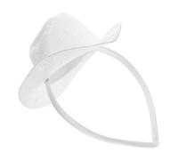 Zerodeko Bandeau Accessoire Western Stylé en Polyester Blanc Chapeau de Cowboy Léger et Confortable pour Fête Costumée pour Soirées à Thème et Carnaval