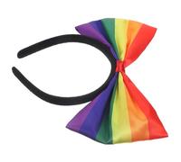 Zerodeko Bandeau Cheveux Femme Arc-en-ciel avec Grand Nœud Coloré Accessoire Cheveux Pride Extensible et Confortable pour Fêtes et Parades