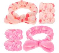 Zerodeko Bandeau de Maquillage à Nœud à Pois en Tissu Doux Confortable et Respectueux Peau Set de 2 Ensembles pour Lavage du Visage et Soins Spa