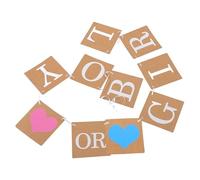 Zerodeko Bannière de Découverte de Genre Marron en Papier Corde en Chanvre, Design Réutilisable et Convivial pour Fêtes Gender Reveal et Shower
