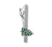 Zerodeko Barre à Cravate Sapin de Noël T1120 en Alliage pour Hommes | Motif Flocon et Arbre, Fixation Simple et Réutilisable, pour Costumes de Fête et Tenues Habillées