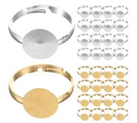 Zerodeko Bases de Bagues Ajustables Couleur Aléatoire pour Fabrication de Bagues Personnalisées Lot de 40 Pièces en Métal Accessoires Indispensables pour Création de