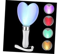 Zerodeko Bâton Lumineux Portable de Cœur Blanc, Alimenté par Batterie, pour Festivals et Concerts, Fabriqué en Abs, Accessoire Lumineux Fête