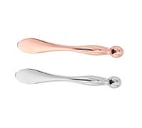 Zerodeko Bâtons De Massage Pour Visage Et Contour Des Yeux 2 Pièces Métal Rose Doré Et Argenté Sculptés Incurvés Outil Soin Peau Oculaire Femme Usage Quotidien