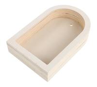 Zerodeko Beige Petite Étagère Murale en Bois Cintrée pour Déco | Format Compact 5,5x3,5x1,2 Pouces, Style Minimaliste Boho, pour Galerie et Bureau