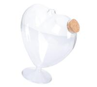 Zerodeko Bocal à Bonbons en Verre de Cœur Bonbonnière Couvercle en Liège Récipient de Rangement pour Collations Décoration Romantique Boîte à Bonbons Multi-Usages