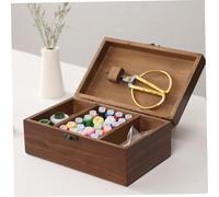 Zerodeko Boîte à Couture Bois Massif Portable Organisateur Épingles et Aiguilles Compact pour Couture et Quilting Rangement Sécurisé et Pratique pour Accessoires à Domicile