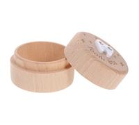 Zerodeko Boîte à Dents De Lait En Bois Naturel Ronde, Porte-dents Pour Tout-petits, Conservation Cheveux Fœtaux, Rangement Souvenirs Garçon Et Filles, Boîte à Dents Portable Et Compacte