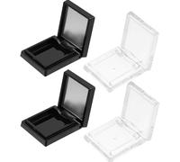 Zerodeko Boîte à Fards à Paupières et Rouge à Lèvres Vide 4 Pièces 2g Transparente et Noire Compacte pour Maquillage Voyage et Rangement Quotidien