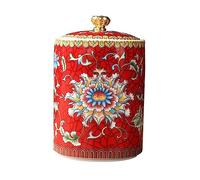 Zerodeko Boîte à Thé En Céramique Émaillée Rouge, Hermétique Et Résistante Aux Chocs, Récipient De Conservation Du Thé Pour Feuilles Et Épices, Usage La Cuisine Et Décoration, Pot De Stockage Pratique
