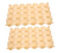 Zerodeko Boîte à Œufs Réutilisable 2 Pièces en Pp, Beige, à Grille et Rainure, Empilable, Compacte, pour Organiser le Réfrigérateur et Protéger les Œufs