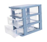 Zerodeko Boîte de Rangement à Tiroirs Multifonction pour Bureau Organisateur de Cosmétiques Transparent à Couches Rangement Papeterie et Maquillage Bleu Design Compact