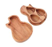 Zerodeko Boîte de Rangement Bois pour Médiators de Guitare Coffret Acacia Naturel Protection Antichoc et Étanche Accessoire Pratique pour Guitaristes et Cadeau Vintage Musicien