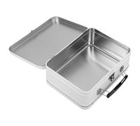 Zerodeko Boîte de Rangement en Fer-Blanc avec Serrure et Poignée Petite Boîte Métallique avec Couvercle Charnière Hauteur 75 MM pour Organisation Maison Bureau et Présents Festifs