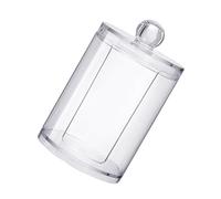 Zerodeko Boîte de Rangement en Plastique Transparent pour Cotons Démaquillants avec Couvercle, Porte-Coton Rond Élégant et Fonctionnel pour Salle de Bain