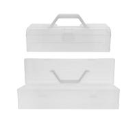 Zerodeko Boîte de Rangement Transparente Portable 2 Pièces avec Poignée, Grosse et Petite Tailles, Boîte Multifonction en Plastique PP pour Pinceaux, Crayons et Loisirs Créatifs,