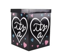 Zerodeko Boîte Pliable Noire pour Révélation de Genre Garçon ou Fille, Boîte en Carton pour Ballons de Fête Shower, Rangement Pratique pour Anniversaire Bébé, Décoration Gender Reveal