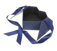 Zerodeko Boîte Présent Forme Cœur en Papier Bleu Marine Coffret Plat pour Emballage de Présents Petites Boîtes pour Anniversaire et Saint-Valentin pour Fête et Présentation Élégante