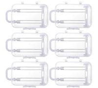 Zerodeko Boîtes à Dragées Mini Valise Blanc en Ps, Lot de 6 Pièces, Design Élégant et Minimaliste, pour Décorations de Fête Thème du Voyage et Anniversaires