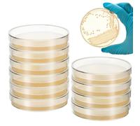 Zerodeko Boîtes De Pétri Avec Gélose Ensemble De Plaques De Gélose Pré-Coulées Plaques De Gélose Mycologiques Pour Fournitures Expérimentales De Laboratoire De Microbiologie 10 Pièces