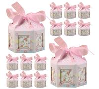 Zerodeko Boîtes Présents pour Mariage en Papier Ruban Rose, Design Créatif Unique, 20 Pièces, Contenant Dragées Pratique pour Fête et Invités