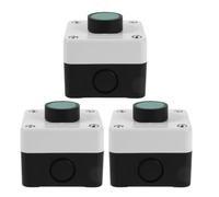 Zerodeko Boîtier de commande à 3 boutons-poussoirs - Interrupteur d'arrêt d'urgence pour plateforme de fosse d'ascenseur - Boîtier de commande marche/arrêt vert pour l'