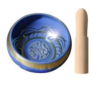 Zerodeko Bol Chantant Tibétain Calme L'esprit et Dissipe les Distractions en Alliage de Cuivre avec Bâton en Bois Fabrication Artisanale Népalaise pour Contemplation et Yoga