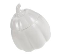 Zerodeko Bol Citrouille Céramique avec Couvercle Petit Plat à Soupe et Cocotte Automne Halloween Bol à Soupe Bonbons et Snacks Design Citrouille Blanc