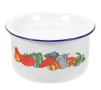 Zerodeko Bol en Émail Rétro Blanc avec Couvercle Bol Ménager Antidérapant Cuisine et Usage Quotidien pour Nouilles Instantanées et Saindoux Plusieurs styles