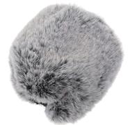 Zerodeko Bonnette Microphone en Peluche Artificielle Grise Anti-vent Filtre Pare-brise Réduit Bruit Vent pour Microphone Condensateur Compatible Modèles Mk4