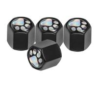 Zerodeko Bouchons de Pneus en Acier Inoxydable Noirs 4 Pièces, Couvercles de Soupapes Métalliques Universels pour Voiture et Moto, Protection Anti-poussière Solide pour Toutes Saisons,