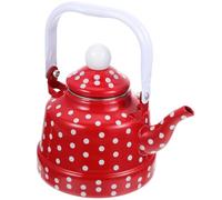 Zerodeko Bouilloire Vintage Émaillée 1,7l pour Gaz, Bouilloire à Eau Chaude Rouge, Théière Rétro Cuisine et Maison