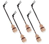 Zerodeko Bouteille Suspendue de Parfum en Verre Lot de 5 Pcs Diffuseur pour Voiture Rechargeable Pendentif en Bois Parfum d'Huile Essentielle Accessoire Élégant pour Création d'Ambiance