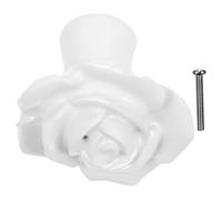 Zerodeko Bouton de Meuble en Céramique Blanche à Motif Floral, Poignée de Tiroir Rétro Antidérapante, Accessoire D’armoire Simple et Multifonctionnel, 1 Pièce, Cuisine et Chambre