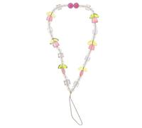 Zerodeko Breloque de Téléphone en Perles Acrylique Transparente Rose, Chaîne Décorative Anti-perte pour Téléphone Portable, Lanière Perlée Élégante Adaptée Poignet Couleur Aléatoire