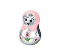 Zerodeko Breloque Pendentif Poupée Russe Rose Argent Plaqué Accessoire DIY Graine pour Bijoux Porte-clés Collier Décoration Créative