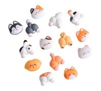 Zerodeko Breloques à Motifs Dessin Animé pour Décoration Coque de Téléphone, Kit DIY 14 Pièces, Accessoires Bricolage Chat et Chien, Petits Charms Plats Colorés pour Création Bijoux