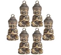 Zerodeko Breloques Pendentif Bouddha Design Créatif et Stable Lot de 6 en Laiton Rétro Or, Décoration Suspendue pour Clés pour Décoration de Maison ou Bureau