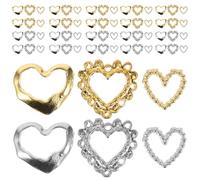 Zerodeko Breloques pour Ongles en Métal Cœur Creux, 60 Pièces Petits Charms de Manucure Kawaii, Décorations DIY pour Nail Art, Accessoires Nail Art Japonerie, pour Fêtes et Salon